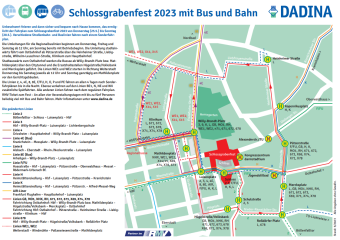 Schlossgrabenfest 2023 Übersichtsplan ÖPNV-Umleitungen